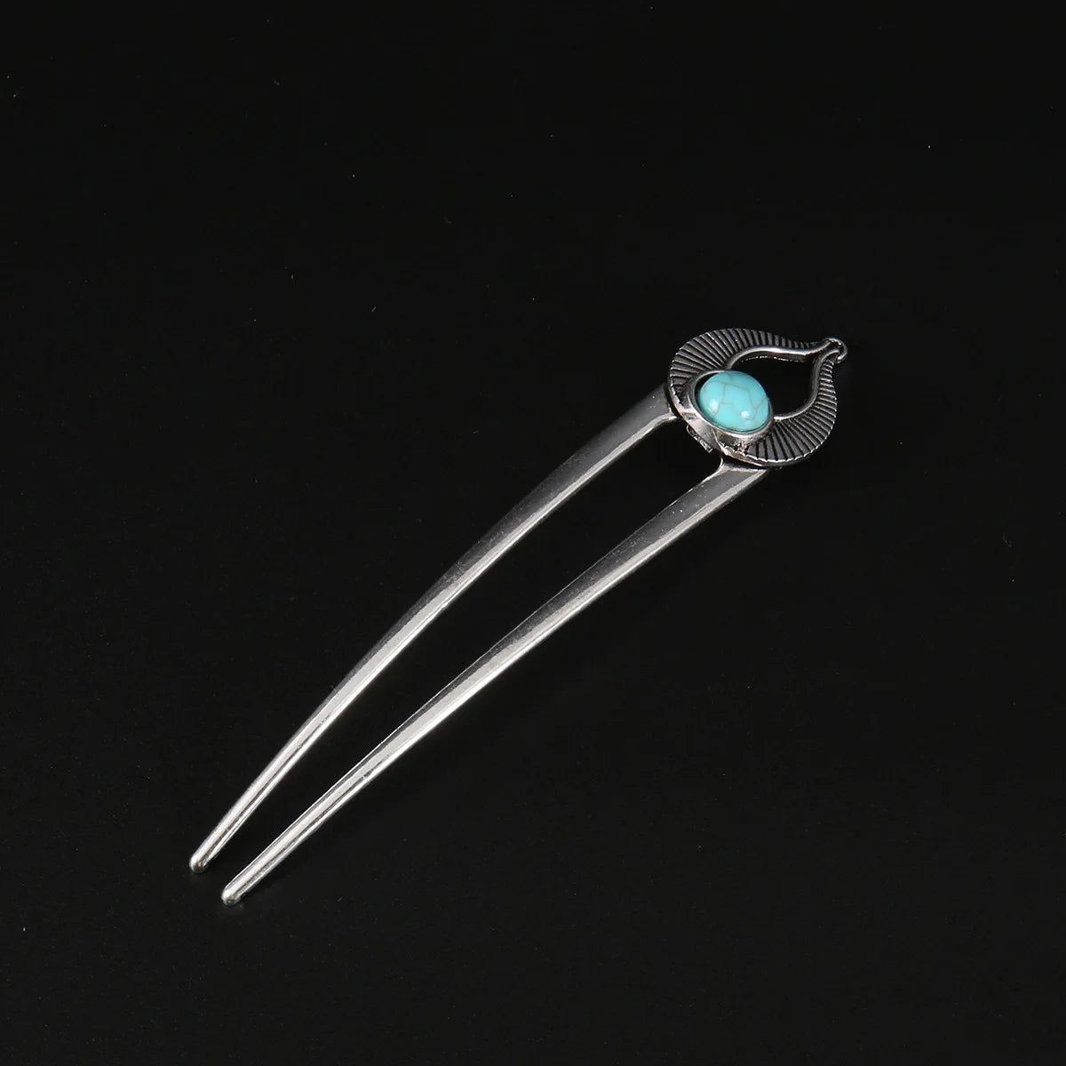 Elegant Turquoise Enamel Shell Hairpin for Women Luxury Metal U Shape Hair Stick