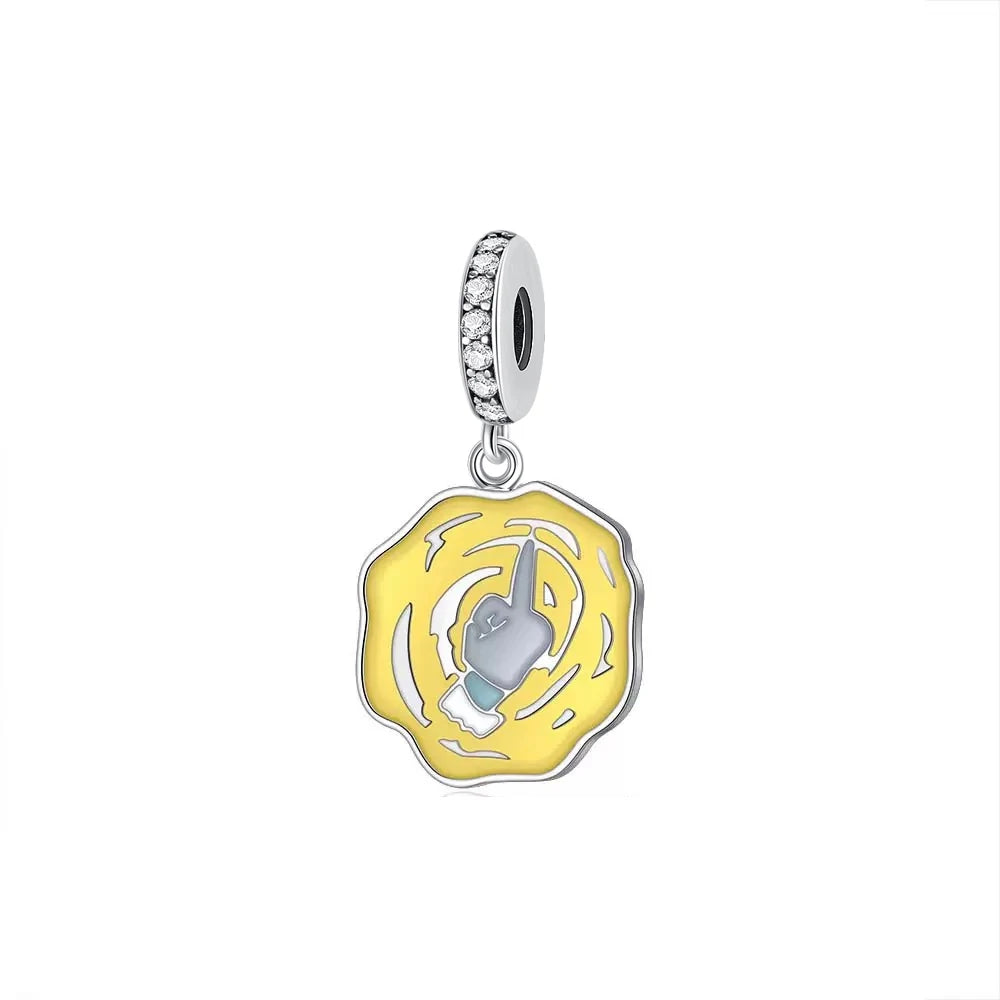 Sterling Silver European Charms with Zircon for DIY Bracelets and Jewelry Making B5970