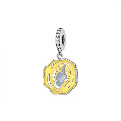 Sterling Silver European Charms with Zircon for DIY Bracelets and Jewelry Making B5970