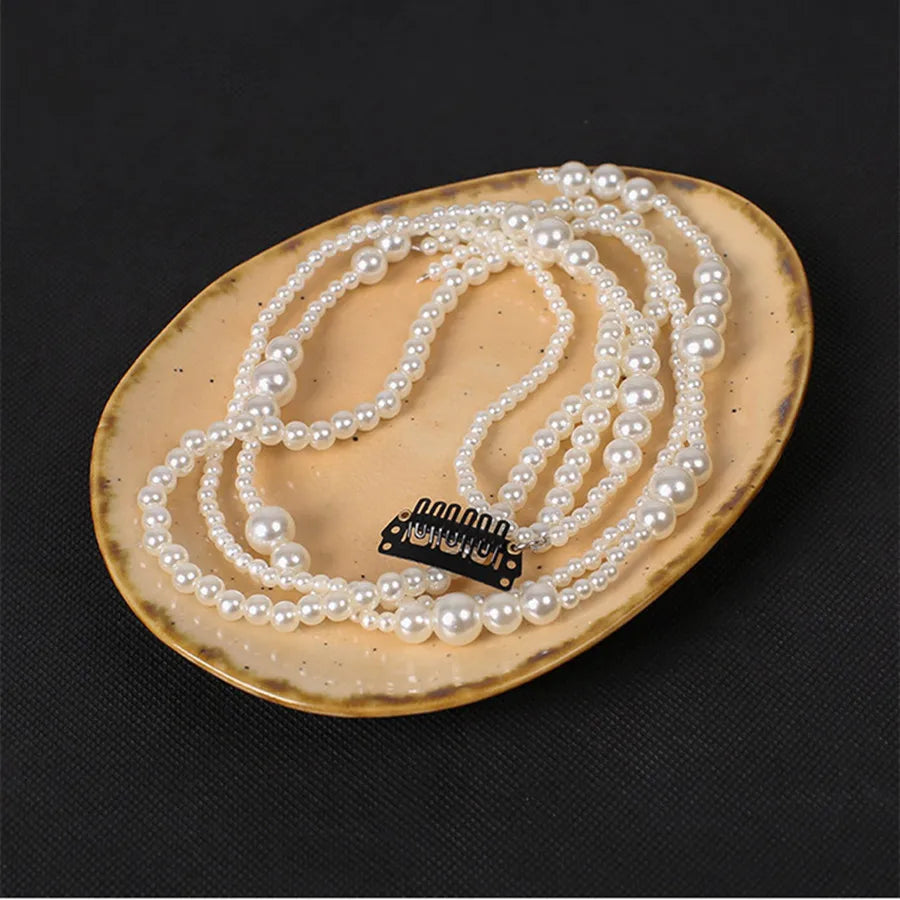 Elegant Pearl Braided Hairpin Headband for Women Weddings and Parties