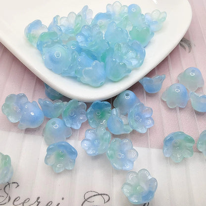 30 Piece Colorful Flower Shape Glass Beads for DIY Jewelry Making and Handmade Accessories