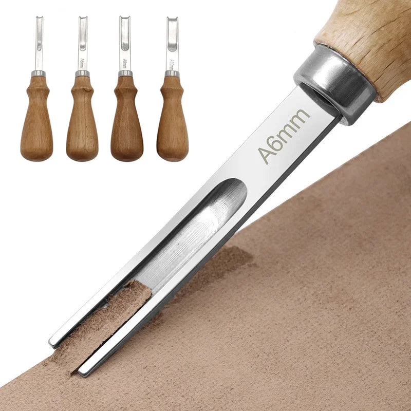 French Leather Edger - User-Friendly Beveling Knife with Wood Handle for Crafting