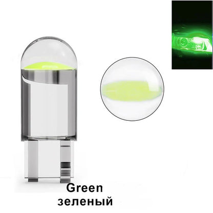 10 Pack T10 W5W COB LED 6000K White 12V License Bulbs