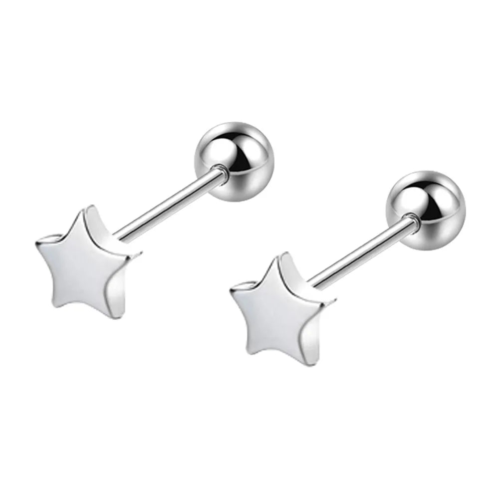 Elegant 925 Sterling Silver Star Cube Stud Earrings for Women by GaaBou