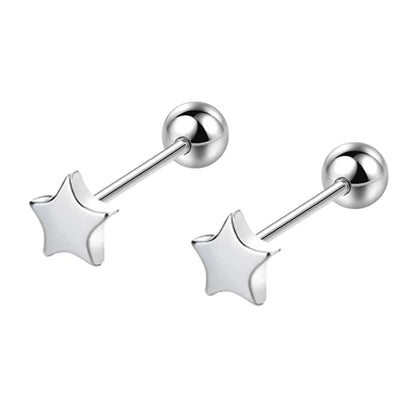 Elegant 925 Sterling Silver Star Cube Stud Earrings for Women by GaaBou