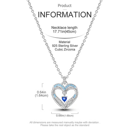 925 Sterling Silver Heart Chain Necklace for Women with Luxury Dog Paw Design Jewelry Gift KTN037