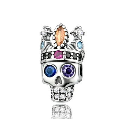 925 Sterling Silver Halloween Charms Set Pumpkin Skull Witch Ghost Beads for Bracelet Necklace Jewelry