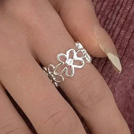 BF Club 925 Sterling Silver Rings for Women Simple Gold Star Fashion Jewelry Dark Brown resizable
