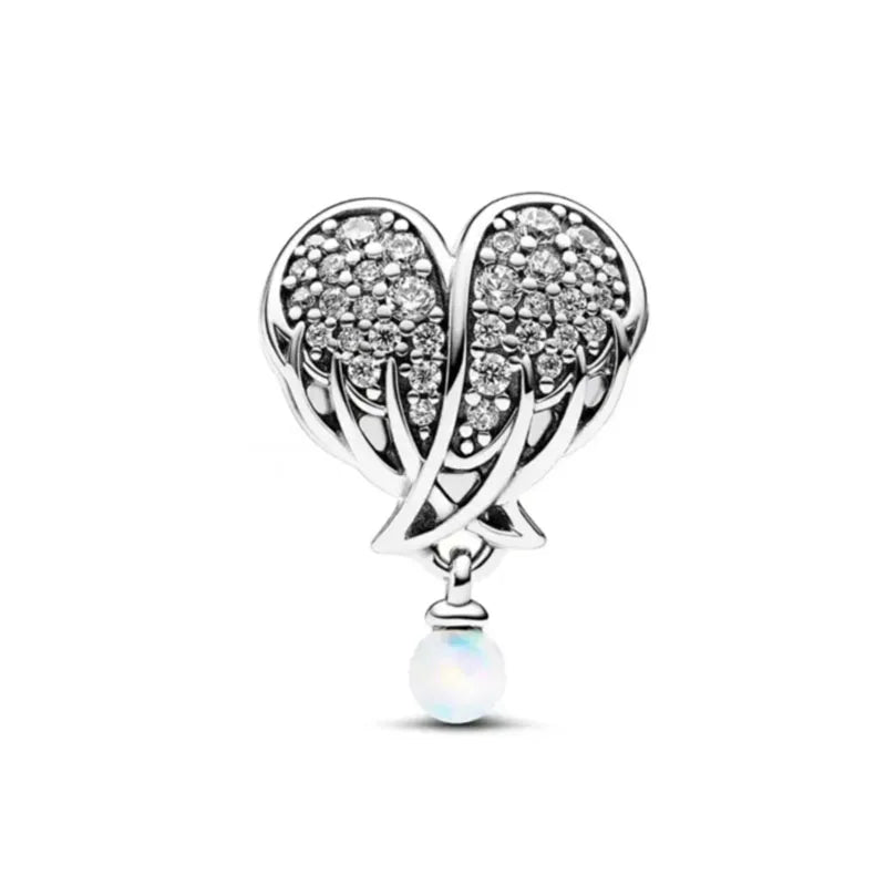 European Zircon Charm Beads 925 Silver Pendant Necklace for Women Gift P1852