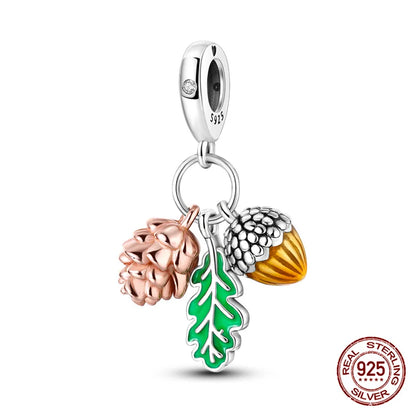 Elegant Sterling Silver Purple Flower Beads for DIY Jewelry and Charm Bracelets