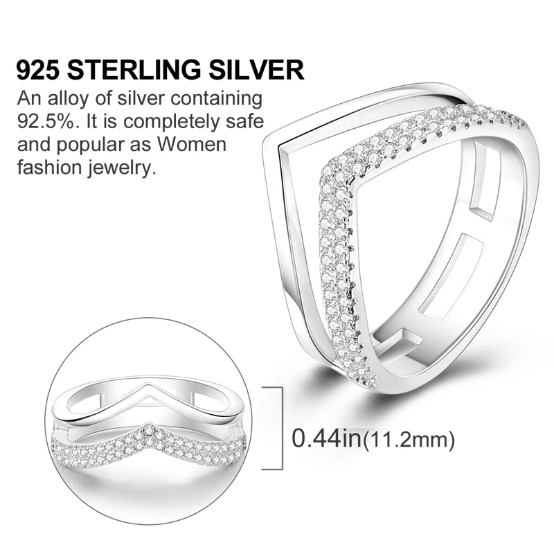 Elegant 925 Sterling Silver Heart Shaped Starmoon Ring for Women Fine Engagement and Wedding Jewelry Gift SER101