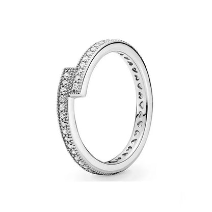 European 925 Silver Heart-Shaped Ring for Women Available in Sizes 6 7 8 9 Exquisite High-Quality Jewelry for Weddings and Parties
