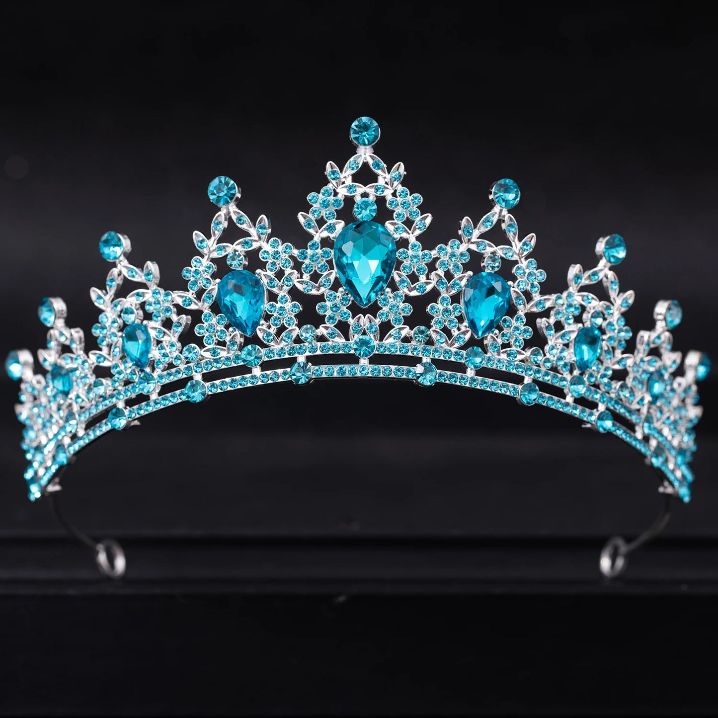 Elegant Crystal Bridal Tiara Crown for Weddings Silver Diadem Veil Headpiece Jewelry