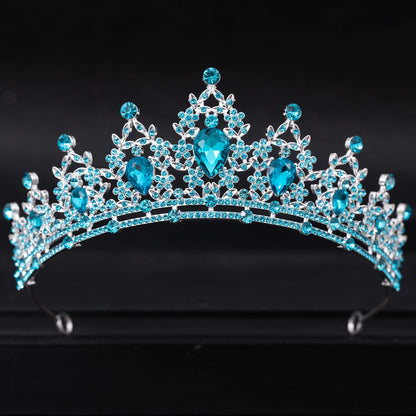 Elegant Crystal Bridal Tiara Crown for Weddings Silver Diadem Veil Headpiece Jewelry