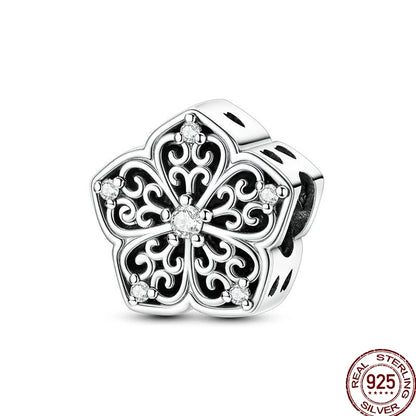 925 Sterling Silver Mom Heart Puzzle Charm Bead Luminous