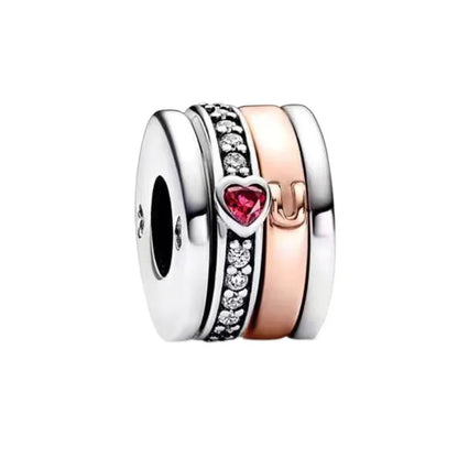 925 Sterling Silver Colorful Snowflake Heart Lock and Key Charms for DIY Necklace and Bracelet Jewelry Gifts