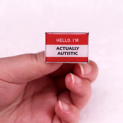 Actually Autistic Pride Enamel Pin Brooch for Neurodiversity Awareness
