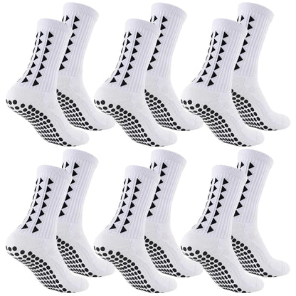 6 Pairs Grip Towel Bottom Sport Socks For Men Women