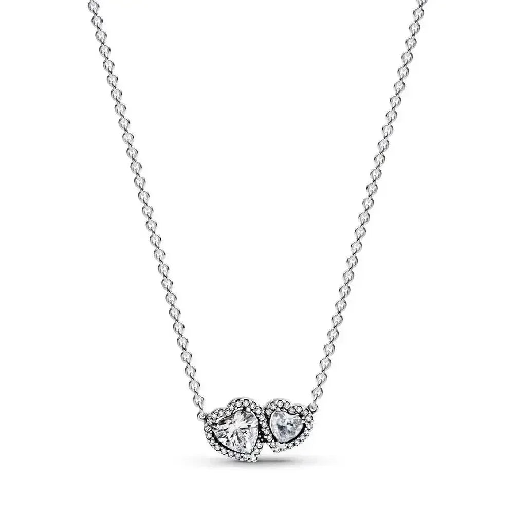 925 Sterling Silver Heart Arrow Pendant Necklace Classic Bow Tie Charm for Women Elegant DIY Gift