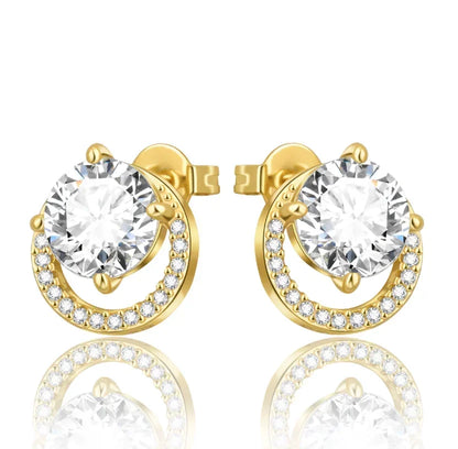 925 Sterling Silver Luxury Heart Sun Moon Stud Earrings Bow Butterfly Crab Clip Set for Women Party Jewelry Gifts