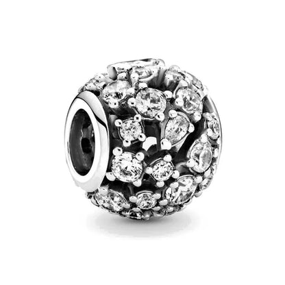 European Zircon Charm Beads 925 Silver Pendant Necklace for Women Gift P586