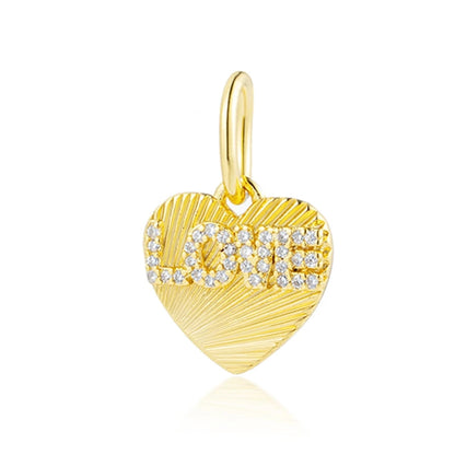 Golden Dragon Double Heart Dangle Charm Bead For 925 Bracelet