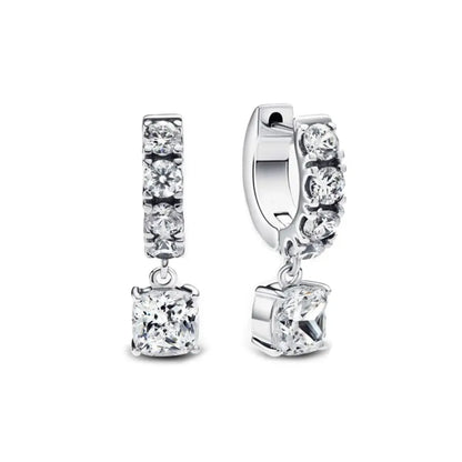 Elegant Sterling Silver Pink Bow Earrings with Red Heart and Snowflake Design for Women P2246