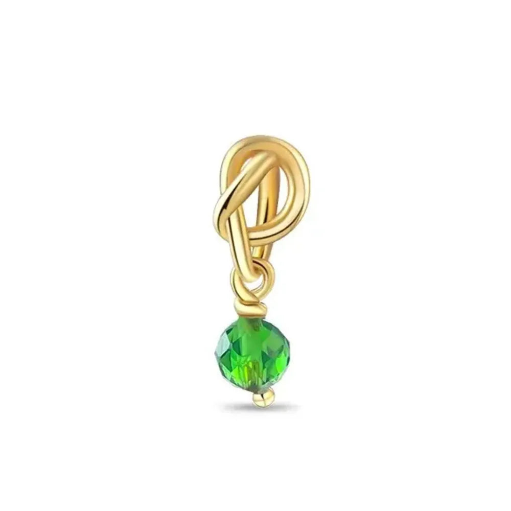 European 925 Sterling Silver Birthstone Pendant Charm Bead for Bracelet and Necklace Jewelry for Women