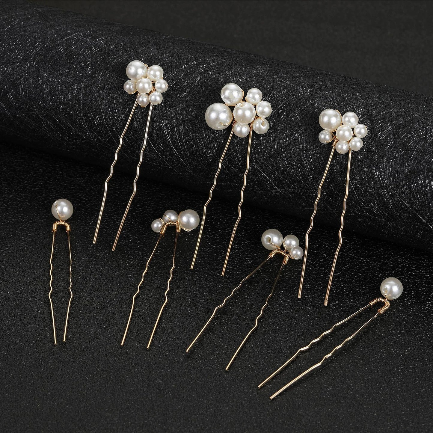 Elegant Pearl Flower Wedding Hairpin Comb Set for Brides