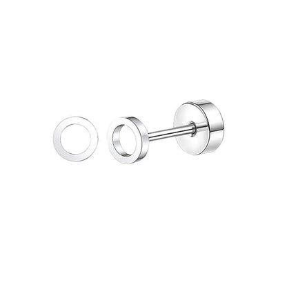 2PCS Set Stainless Steel Heart Moon Stud Earrings for Women Trendy Ear Tragus Cartilage Body Piercing