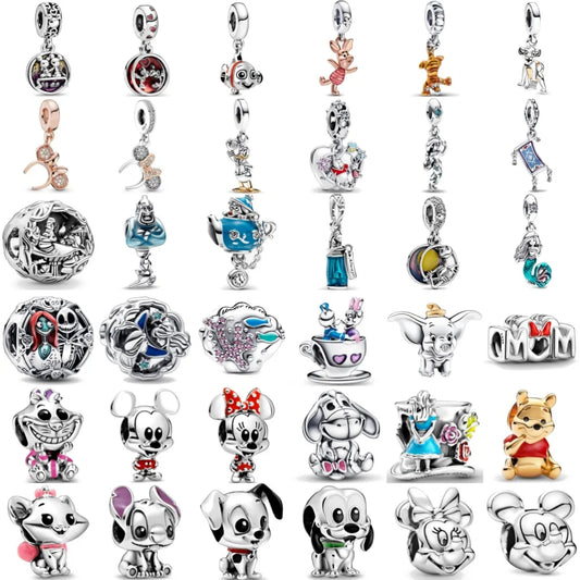 Exquisite 925 Silver Elephant Dog Bead Fish Pig Pendant for DIY European Bracelet Jewelry