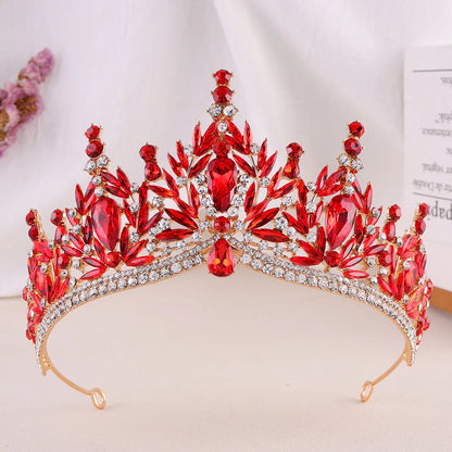 Diezi Baroque Vintage Crystal Tiara Crown for Women and Girls Wedding Party Elegant Rhinestone Hair Jewelry