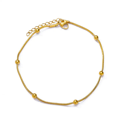 Gold Imitation Pearl Anklets for Women with Stainless Steel Chain - Perfect Summer Beach Accessories and Gifts