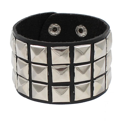 Gothic Punk Cat Heart Leather Bracelet For Women And Men