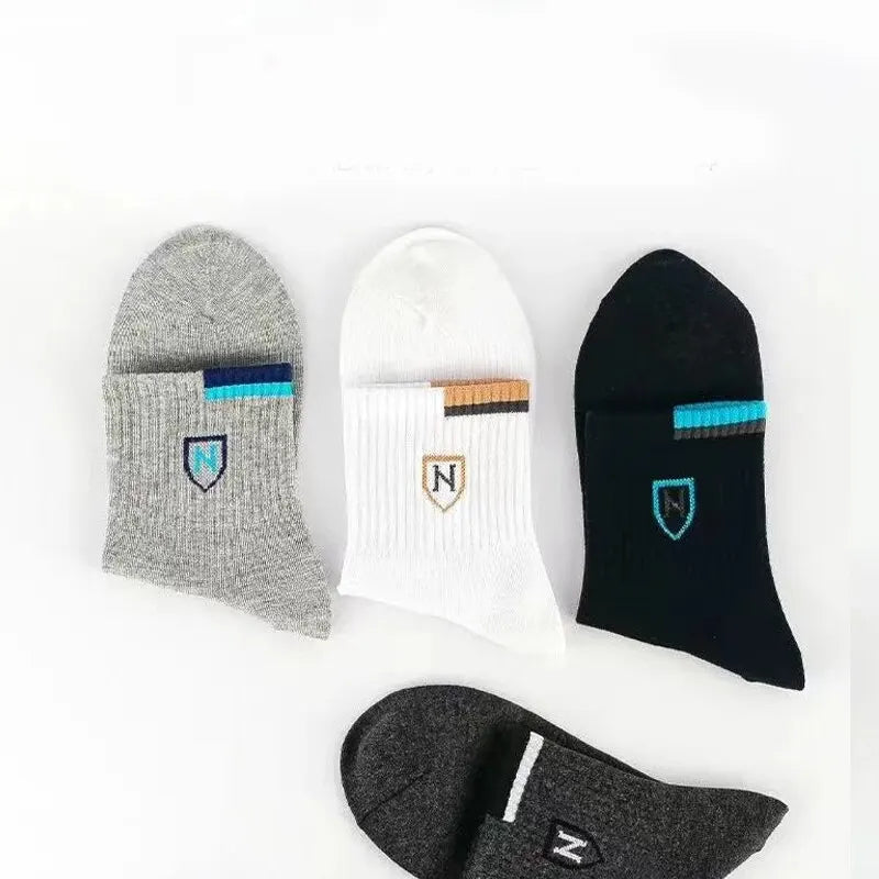 5/10/20 Pairs Men's Medium Length Socks With Letter Pattern