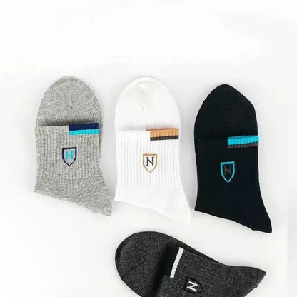 5/10/20 Pairs Men's Medium Length Socks With Letter Pattern