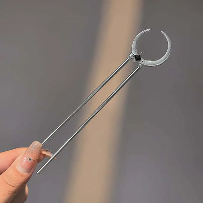 Vintage Rose Flower Crystal Hairpin Stick for Women Fashion Alloy Headwear
