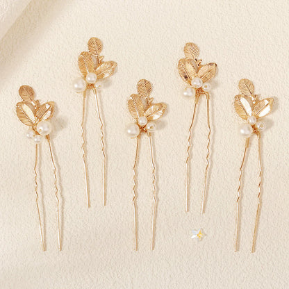 Elegant Pearl Flower Hair Clip Set for Bridal Wedding Accessories
