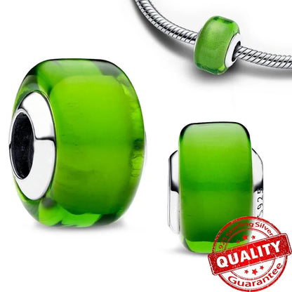 Green Monstera Leaf Charm 925 Sterling Silver Dangle Bracelet Jewelry for Women LLZ055-GN