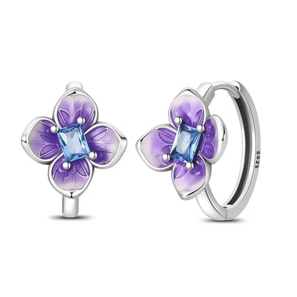 925 Sterling Silver Gold Hoop Earrings Halloween Pumpkin Skull Christmas Tree Zircon Studs for Women DIY Jewelry