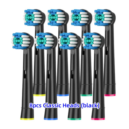 Toothbrush Replacement Heads Refill for Oral B Electric Toothbrush Pro1000 Pro 3000 Pro5000 Pro7000 Vitality Floss Action - 16 Pack 8 Classic (black)