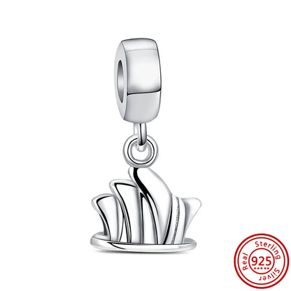 925 Silver Hot Air Balloon Castle Tower Mushroom Charms