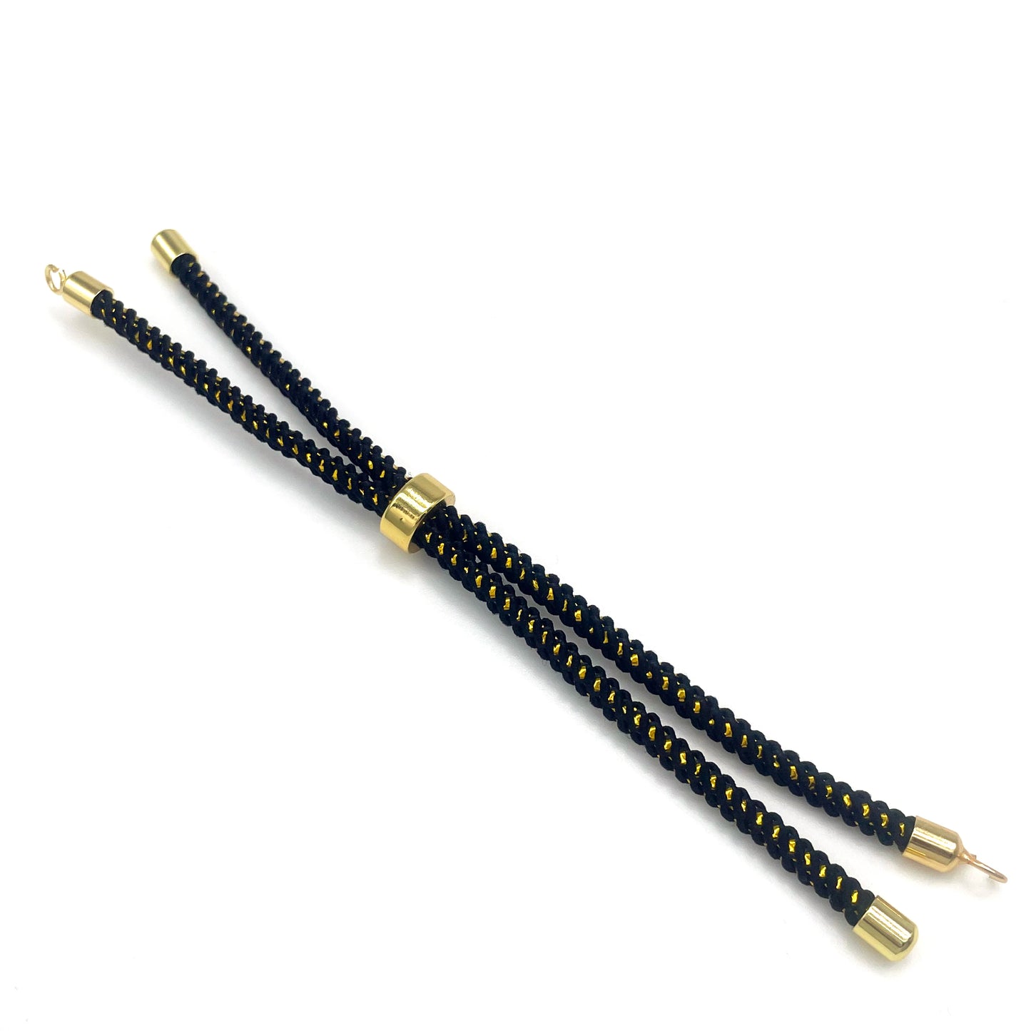 Adjustable Nylon Rope Bracelet Set with Brass Ends for DIY Jewelry Crafting
