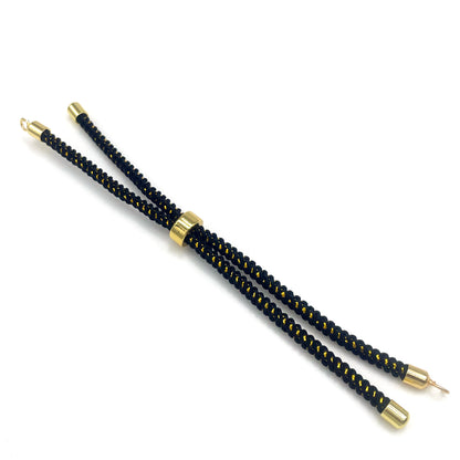 Adjustable Nylon Rope Bracelet Set with Brass Ends for DIY Jewelry Crafting