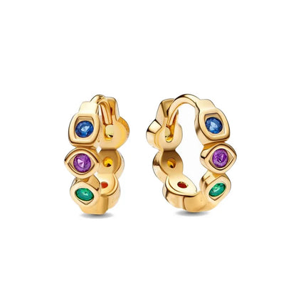 Spring Blue Flower Stud Earrings 925 Sterling Silver Zircon Jewelry for Women P1503