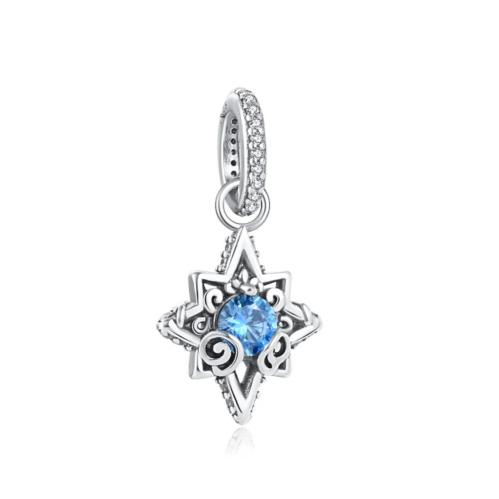 European 925 Sterling Silver Daisy Flower Fish Flag Pendant Bead Charm for Women's Bracelet and Necklace Jewelry