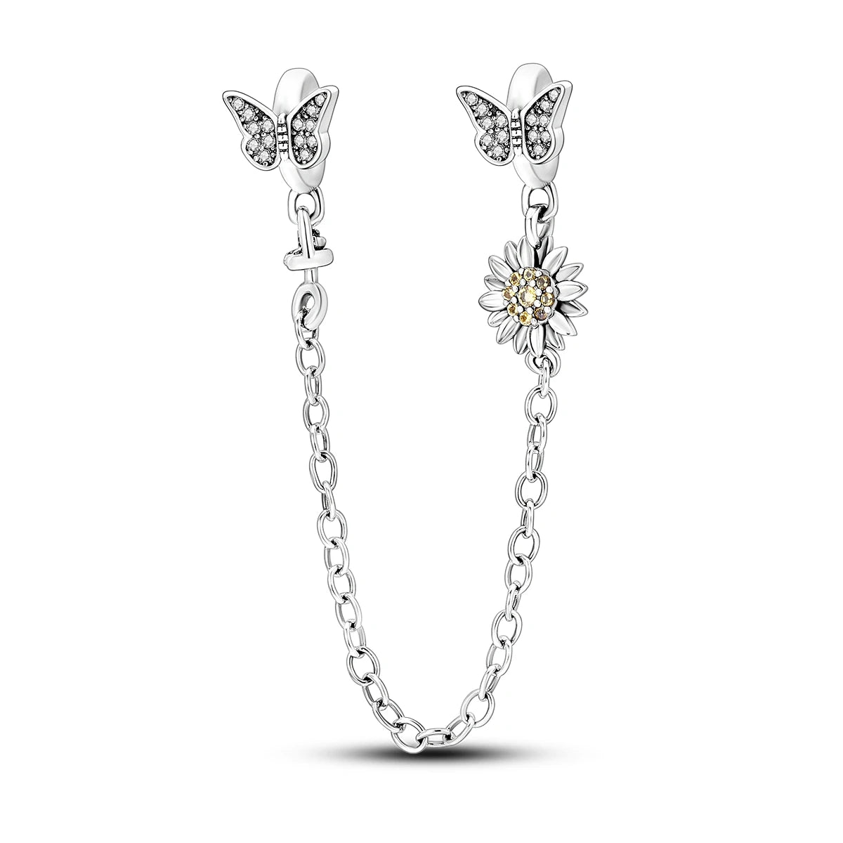 Moonlit Charm Clip 925 Silver Safety Chain Clasp for DIY Bracelets Jewelry for Women and Girls KTC550