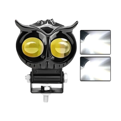 Dual Color Owl LED Motorcycle Spot Light 4 Mode 3000LM