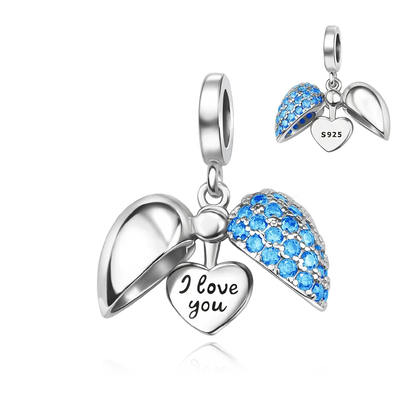 925 Sterling Silver Colorful Heart Charm Pendant for Women DIY Bracelets and Necklaces Fine Jewelry