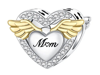 Sterling Silver 925 Angel Wing Heart Bird Charms for Bracelets and Necklaces Women's Fine DIY Jewelry Gifts